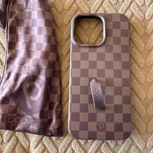 iPhone 16 pro max brand new righty Loopy Case Checkered Phone Case - Purple